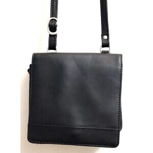 Black Leather Organizational Mini Purse / Wallet / Crossbody